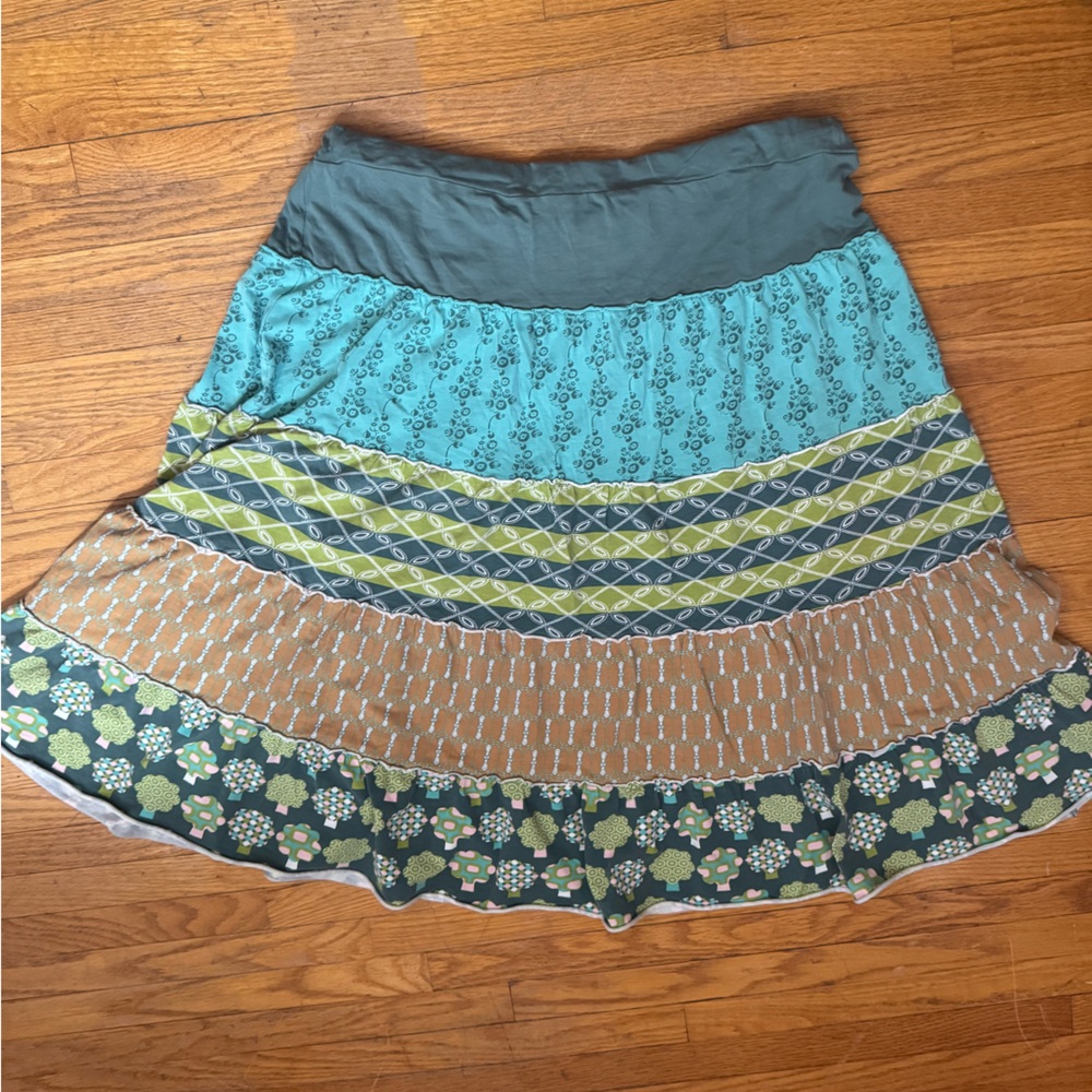 Matilda Jane Teal and Green A-Line Skirt